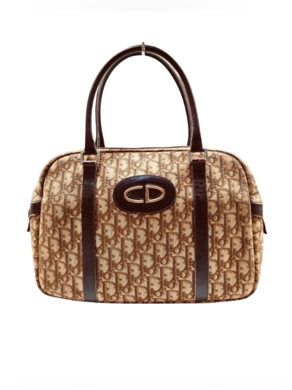 1970s Christian Dior Diorissimo oblique Boston Trotter bag canvas leather
